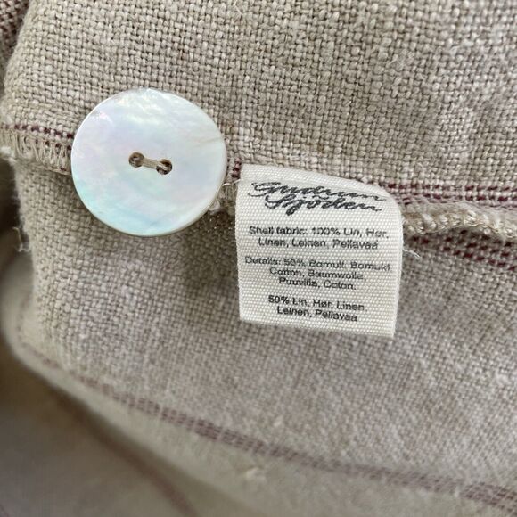 Gudrun Sjoden Striped Linen Cotton Dress Jacket Small Lagenlook Button Down - Picture 11 of 11